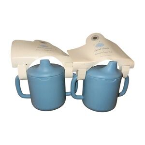 Two 8oz Silicone Sippy Cup - Blue - Cloud Island